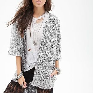 Grey F21 open cardigan
